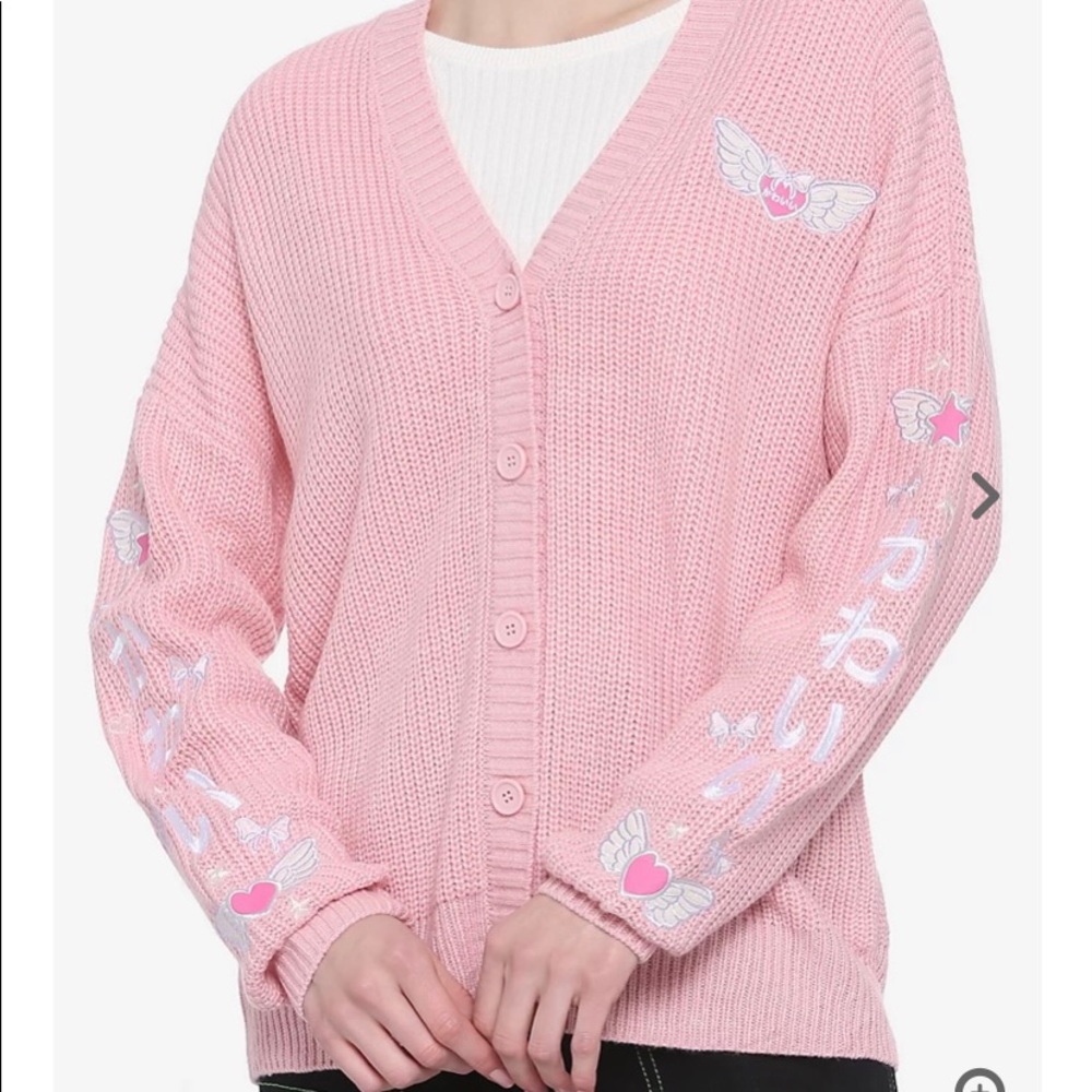 Kawaii Wings Embroidered Girls Cardigan
